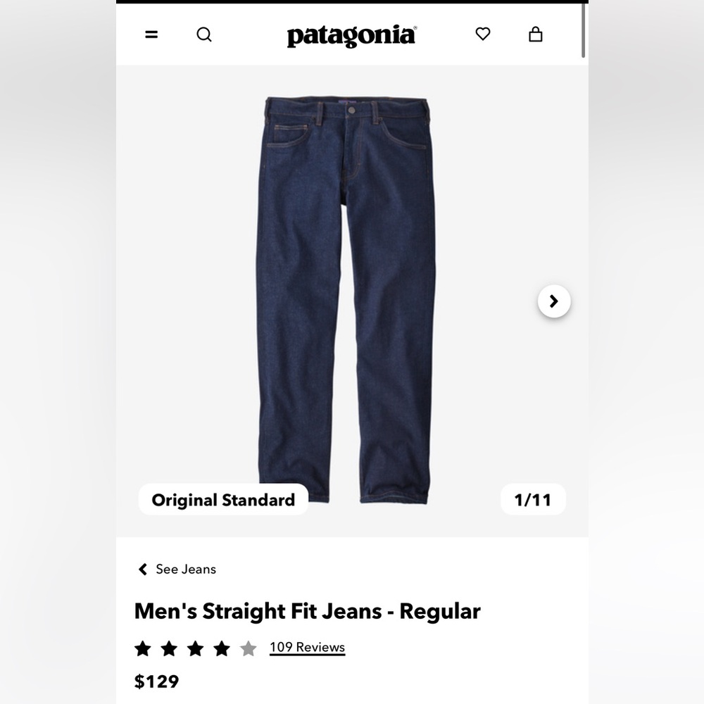 PATAGONIA Men’s Jeans 33